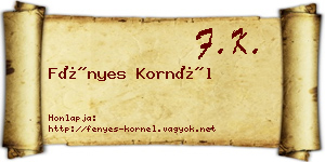 Fényes Kornél névjegykártya