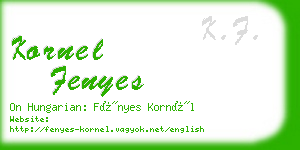 kornel fenyes business card